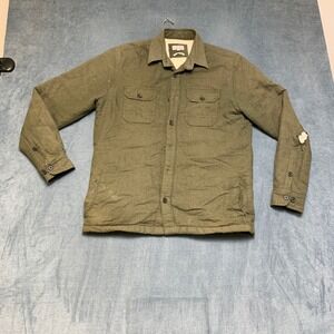 Next Crafted For The Individual Laundered Shirt Jacket Mens M Green Sherpa Lined